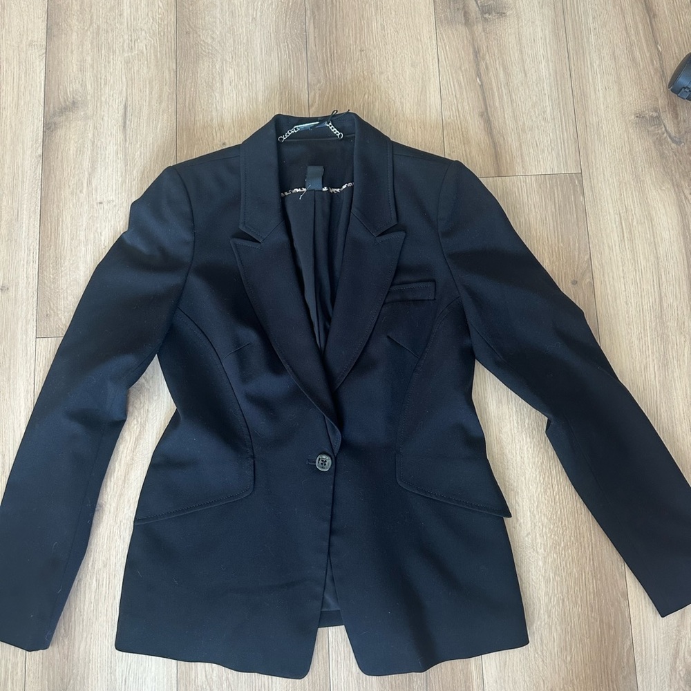 White House Black Market Black Tailored Blazer Jacket Size 4